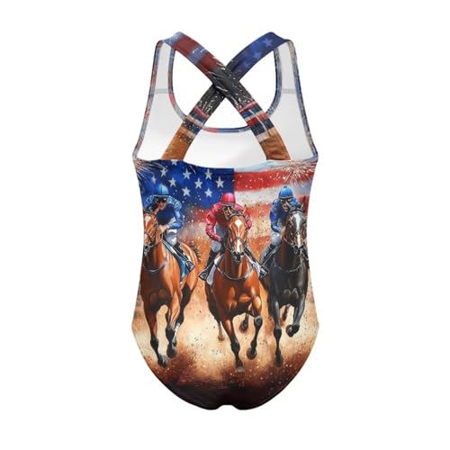 Image of WELLFLYHOM Girls Bathing Suits One Piece 5-14 Kids Full Coverage Swimsuits Cross Back Summer Swimwear for Beach Holiday