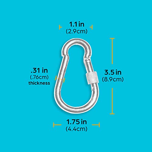 Jungle Gym Kingdom Swing Set Hangers - 4 Heavy Duty Brackets with Locking Snap Hooks for Porch, Patio, Playground - Indoor/Outdoor Hardware & Accessories