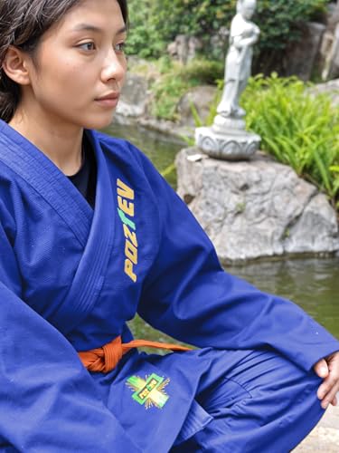 POZTEV Kids Brazilian Jiu Jitsu Gi For Kids BJJ Gi Youth Grappling Kimonos Preshrunk Lightweight Martial Arts Uniform