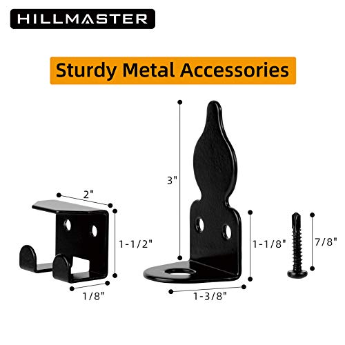 Image of HILLMASTER 18 inch Heavy Duty Cane Bolt Gate Drop Rod for Wood Fence, Steel Drop Bolts Cane Bolt Hardware for Wooden Gater and Holding Doors, Black Finish