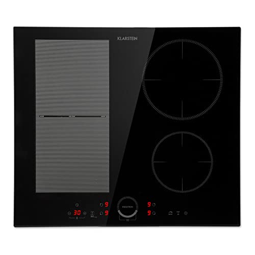 Klarstein 7000W Plaque Induction, Plaque de Cuisson Électrique Encastrable à 4 Feux avec Contrôle Tactile, Noir