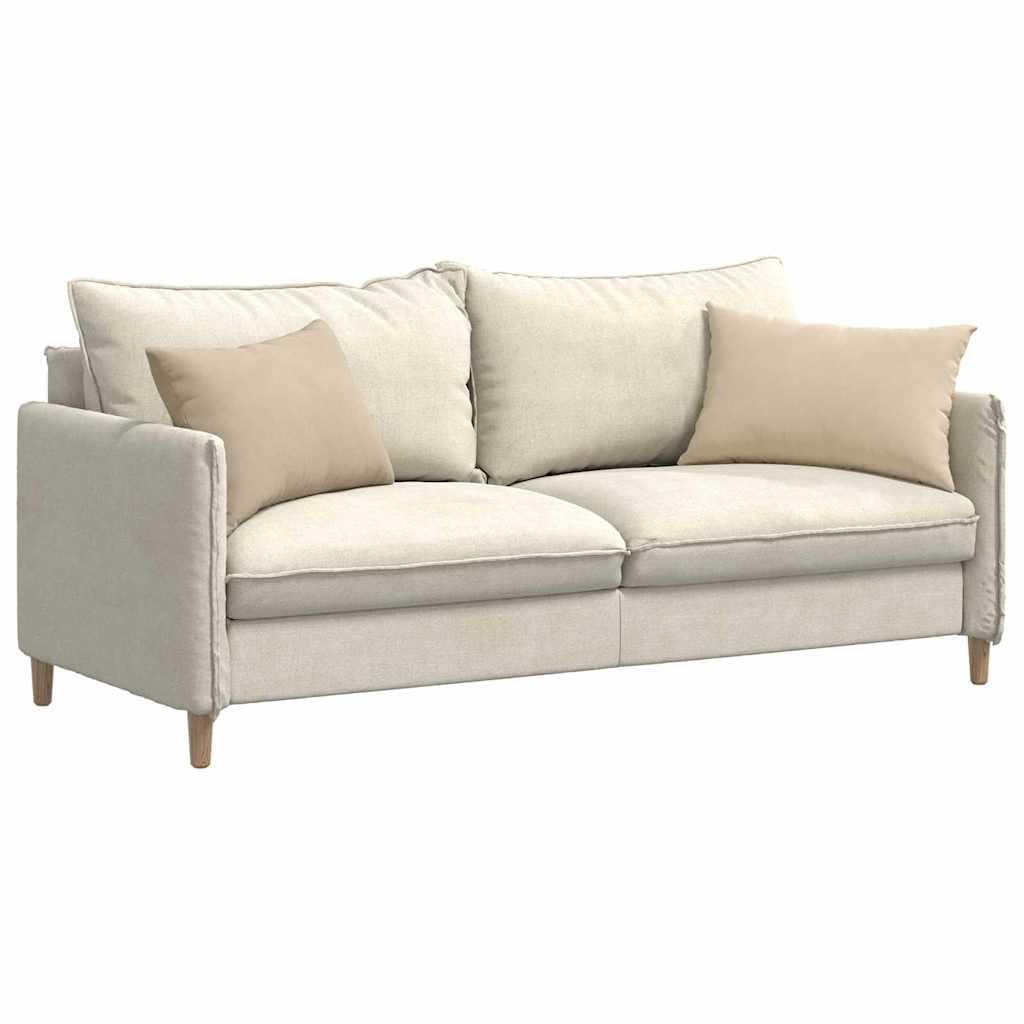 Set di 2 Cuscini da Divano Moderni Crema 60x40 cm in Tessuto | Morbidi cuscini sfoderabili con imbottitura in poliestere, ideali per decorare soggiorno e camera da letto.