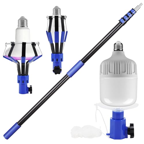 LOVEETA® Gen2 20Ft [26Ft Reach] Lightweight Extendable Light Bulb Changer Pole for High Ceilings – Telescopic Light Bulb Pole Changer with Bulb Gripper - Navy Blue Navy Blue 20Ft (26Ft Reach