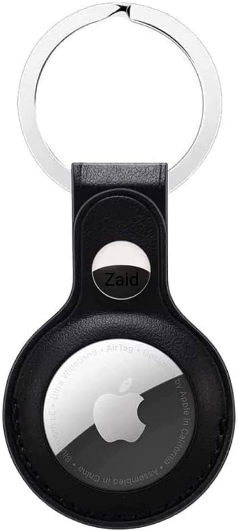 ZaidPremium Silicone AirTag Case 2021 with Keychain | Protective Holder & Keyring Cover | Easy Installation | 2-Pack (Black)