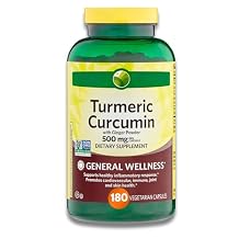 KP+ Turmeric Curcumin with Ginger Powder | 500 mg Dietary Supplement | General Wellness | 180 Vegetarian Capsules | Pack of 1