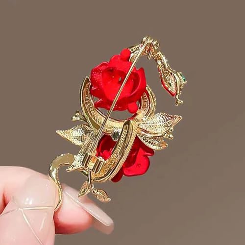 Image of Elegant Floral Brooch Pins for Women - Stylish Personalized Design Rhinestone Lapel Pin Jewelry for Ladies Flower Sweater Scarf Coat Dress Brooches and Pins for Women
