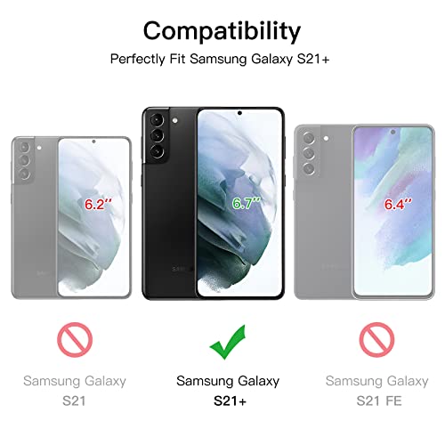 JETech Screen Protector for Samsung Galaxy S21 Plus 6.7-Inch with Camera Lens Protector, Easy Installation Tool, Tempered Glass Film, HD Clear, 2-Pack Each
