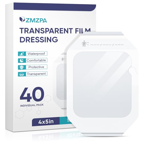 40 Packs Transparent Film Dressing 4 x 4.75 Waterproof Bandages for Swimming Post Surgical Showering Wounds Tattoo Aftercare Bandage Adhesive Patches for CGM Insulin Pump