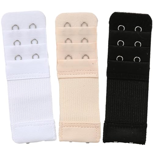 Image of Bra Strap Extenders, Women Elastic Extensions Bra Extender Set, 6 Piece,Skin,White,Black
