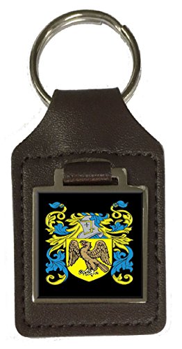 Porte-clés en cuir marron Egleston blason de la famille accessoire de mode homme héraldique