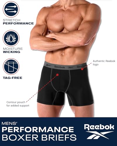 Reebok Mens Boxer Briefs - 8 Pack Stretch Performance Moisture Wicking Mens Underwear Boxers with Contour Pouch (Sizes: S-XL)2