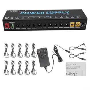 [COMPREHENSIVE POWER SOLUTION] The for MOSKYAUDIO MPT-12 Guitar Power Supply Adapter includes 10 isolated DC outputs for reliable pedal performance. Each output supports currents from 100mA to 500mA, accommodating diverse effects pedals easily. [MINI...