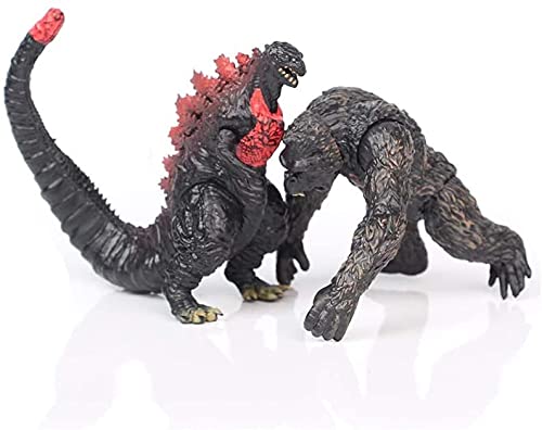 Set Of 8 Action Figures King Of The Monsters Dragon Vs Kong Mini Dinosaur Orangutan Playsets #TOP2