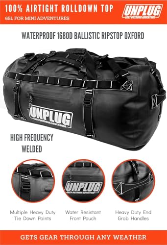 Image of UNPLUG Ultimate Adventure 1680D Waterproof Duffel Bag | 155L Large Travel Bag for Camping & Outdoor Use |155L BLACKOPS