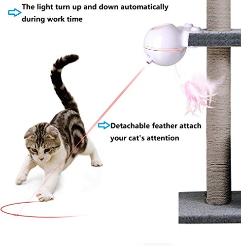 Brinquedo de laser para gatos, 2 em 1, automático, 360 graus, giratório, eletrônico para gatos, gato