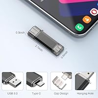 RAOYI USB C Stick 64GB 5 Stück 2 in 1 USB Stick 3.0 (Schwarz) – Ansicht 3
