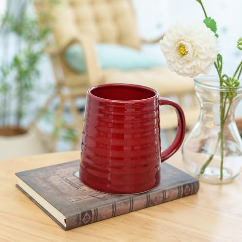 Taza de cerámica extra grande para café 23 oz roja miniatura 4