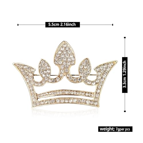 Image of GBAHFY Crystal Rhinestone Princess Queen Crown Brooch Pin for Women - Tiara for Wedding Party Banquet Birthday