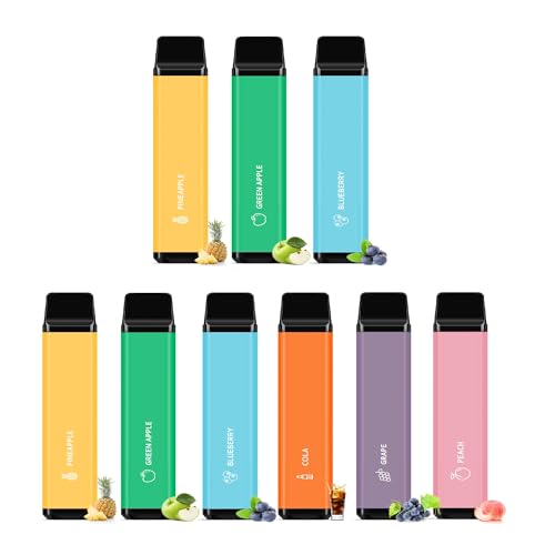 電子タバコ 使い捨て VAPE シーシャ 3風味集合 爆煙 持ち運び 水蒸気タバコ ベイプ 禁煙 サポート 大容量 9,000回吸引可能ニコチン無し タール無し skira (任意の3風味)