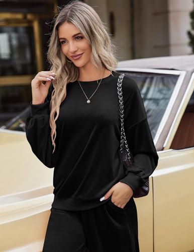 Beyove Women Velour Sweatsuits 2 Piece Tracksuit Sets with Pockets Sweatshirt & Sweatpants Leisure Jogger Outfits S-XXL4