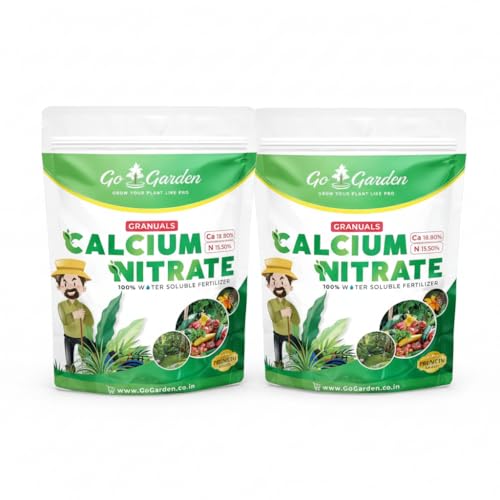 Image of Go Garden Calcium Nitrate Fertilizer 900g (Pack of 2) | 100% Water Soluble Calcium Nutrition for Plants | Improves Flowering, Fruit Development & Plant Strength