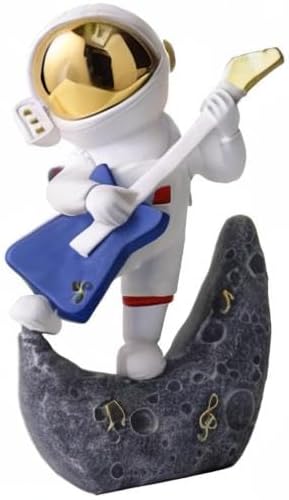 Miniatura 10 de Paimuni Estatuilla de astronauta de resina de astronauta, estatua de hombre espacial, escultura de oro blanco para estantería, oficina, escritorio,