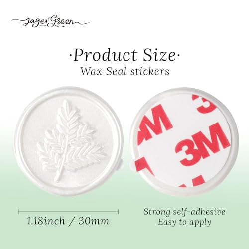 Wax Seal Stickers for Wedding Invitation, 24 Pcs White Self Adhesive Sealing Wax Sticker, Envelope Seal Stickers with Olive Branch Pattern for Envelopes Sealer, Gifts Wrapping, Christmas - Image 3