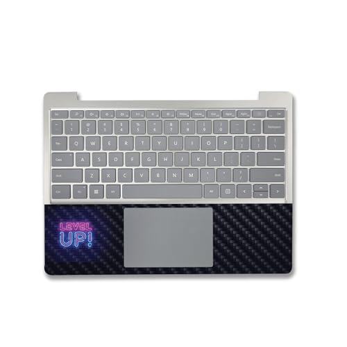Image of MightySkins Carbon Fiber Skin Compatible with Microsoft Surface Laptop Go 3 (2023) Full Wrap Kit - Level Up | Protective, Durable Textured Carbon Fiber Finish | Made in The USA