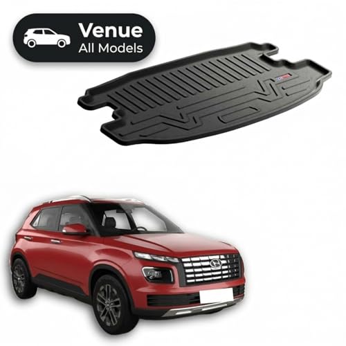 Image of 3D TPE Car Boot Mat for Venue (All Models) Custom Fit, Heavy Duty & Anti-Slip Boot Mat | All Weather Resistant, Waterproof & Dustproof Trunk Liner, Car Dicky Mat for Venue