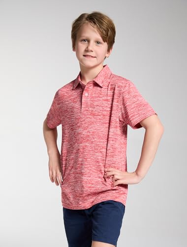 4 Pack Boys Short Sleeve Polo Shirts Dry Fit Athletic Performance Collared Golf Shirts for Youth4