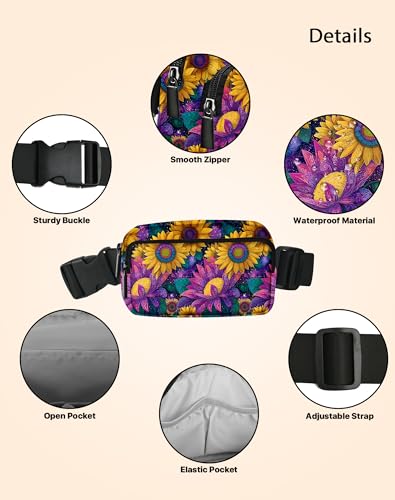 Image of Sunflower Fanny Pack for Women Belt Bag Fashion Everywhere Waist Pouch Lightweight Crossbody Bags with Adjustable Strap