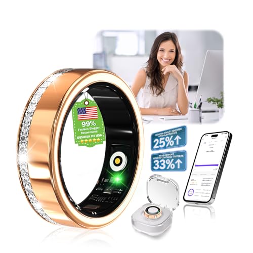 Image of 10 Gen Diamond Smart Ring and Wireless Charging Case【Industry Ranking No.1 - 0 Measurement Error】 2026 Smart Ring for Women & Men for Sleep Tracking Wearable Device,Fitness Ring Gold 7#
