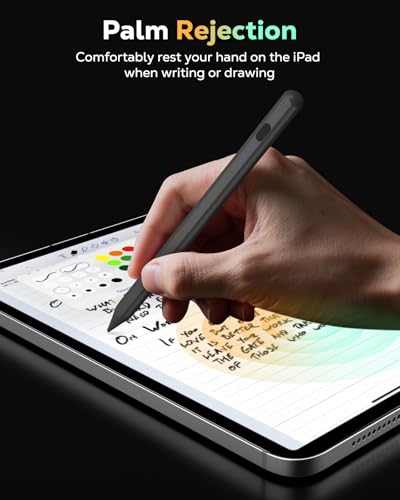 Image of Moko Pencil for iPad(A16) 11th 10th Gen,USB-C Fast Charging,Gray | Stylus Pen for 2018-2026 Apple iPad 11 /10 /9 /8 /7 /6 /A16, Mini 7-5, Air M4-M2 11 inch /13 inch /5 /4 /3, Pro 13 inch /12.9 inch /11 inch Tilt Sensitivity