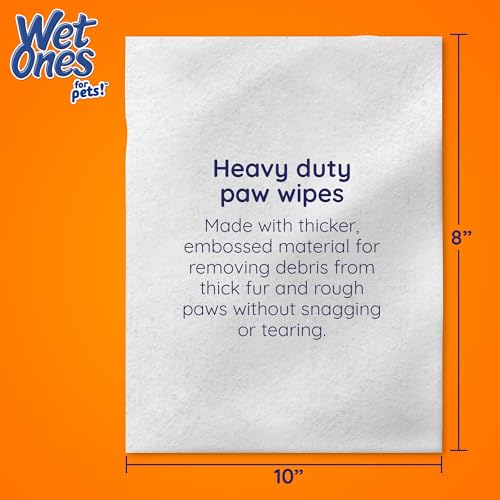 Image of Wet Ones for Pets Antibacterial Heavy Duty Dog Paw Wipes with Tropical Splash Scent - Kills 99.99% of Germs, Thick Durable Disposable Paw Wipes for Dogs, 50 Count