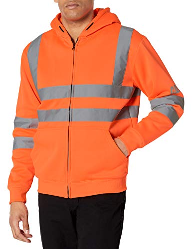 Best Cyber Deals 🔥 Caterpillar Hi-Vis Full Zip Lined Sweatshirt, Hi-Vis Orange, X-Large