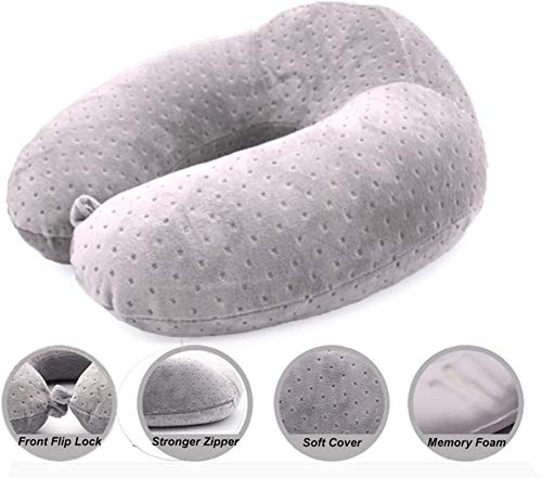 Ecosafeter Portable Travel Pillow - Neck Perfect Support Pillow,Luxury Compact & Lightweight Quick Pack for Camping,Sleeping Rest Cushion