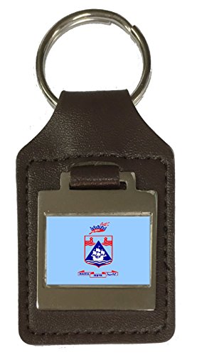 Porte-clés de voiture en cuir avec drapeau de Haifa City Israël