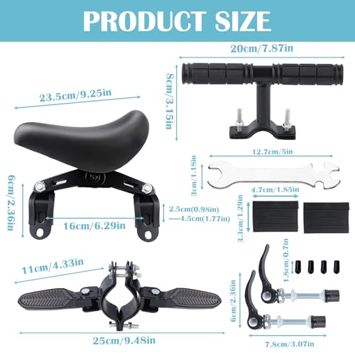 QUTHZZHY Children's Front Bicycle Seat, Mountain Bike Child Seat Front for Children, with Pedal and Handle, Removable Bicycle Children's Seats for Children Aged 2-6 Years for Mountain Bikes - Image 2