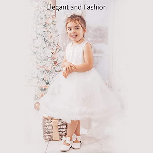 Patpat Girls Dress Shoes Mary Jane Shoes Toddler Dress Shoes Ballet Shoes For Girls Wedding Party Dress Shoes For Girls Toddler Kids (Toddler/Little Kids) White #TOP7