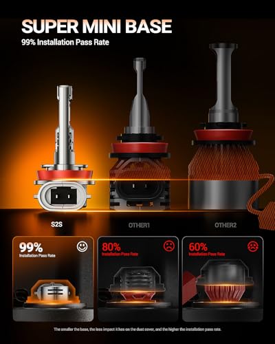 Image of SEALIGHT H11 H8 H9 H16 Fog Bulbs, 1:1 OEM Design 50,000LM with 14000RPM Fan H11 Light Bulbs, 6500K Cool White, Non-Polarity, Replacement Shift Light Gauges, Pack of 2