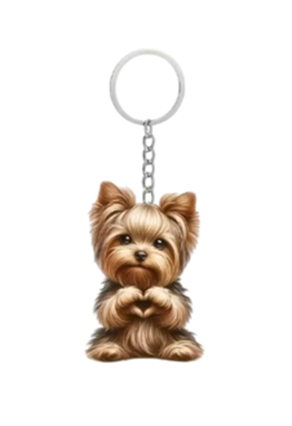 CMJ™ Flat Acrylic Yorkshire Terrier Puppy Keyring Gift for Dog Lovers Terrier Breed Dog 2D Keychain Design 1