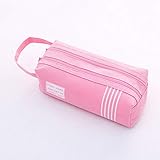 Tipo: Bolsa de lápiz Estuche para lápices trousse scolaire pink ferace cartuchera para lapices school etui kawaii canvas gran capacidad kalem kutusu newme box, rosa