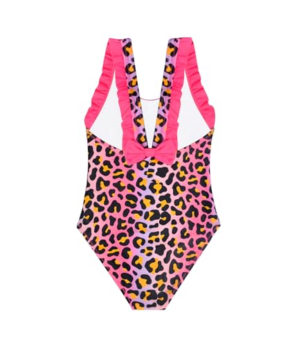 Maillot de bain une pièce léopard fille de 2 à 10 ans avec volants - 2