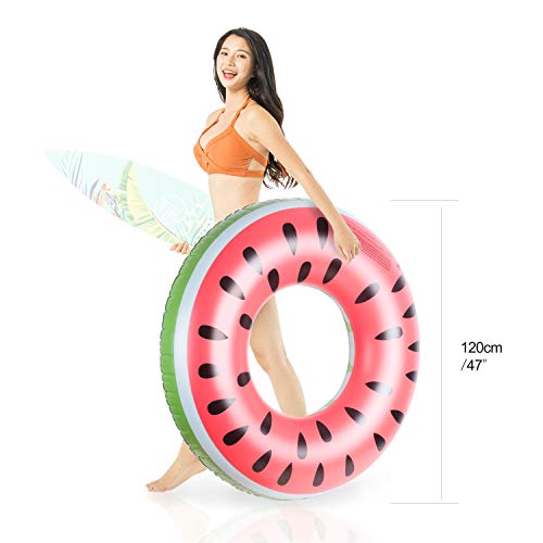 47 inch Watermelon Swim Ring - Protective Design of Extension-Type Charging (Watermelon 1)