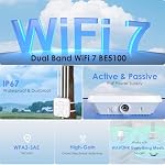 WAVLINK WiFi 7 BE5100 Outdoor WiFi Extender, Dual Band Long-Range Outdoor WiFi Repeater|Access Point|Mesh Router, POE Powered | IP67 Waterproof | 4 x 8dBi Antennas, 2.5 Gbps Ethernet, Up to 2800 sq.ft - Image 3