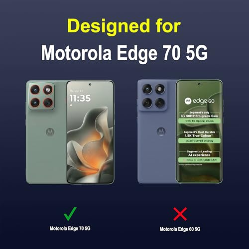 Image of Zapcase Back Case Cover for Motorola Edge 70 5G | Compatible for Motorola Edge 70 5G Back Cover | Liquid Silicon Magic Case with Camera Protection | Sapphire