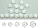 4mm White Opal, Czech MC Rondell Bead (Bicone, Diamond Shape), 2.5 gross = 360 pieces