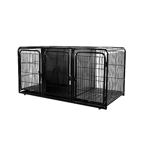 Canil Gaiola Modular 7 Lugares Pet Shop Veterinária Preto