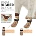 SCENEREAL Dog Socks to Prevent Licking Paws for Hot/Cold Pavement, Anti Slip Long Dog Grip Socks for Hardwood Floors, Dog Shoes Booties&Paw Protector for Small Medium Large Senior Dog, Khaki S