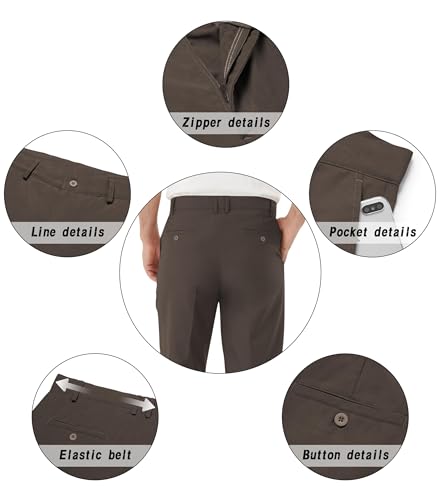 Image of Men's Tall Classic Fit Flex Flat Front Dress Pants Formal Pants for Business & Office